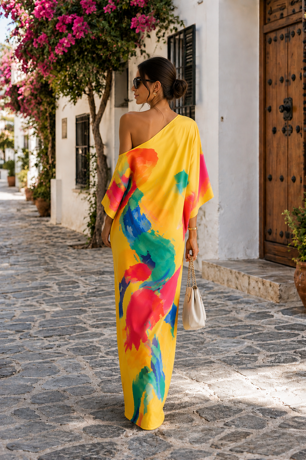 Vestido Cecilia - Estilo Mediterráneo con Estampado Artístico