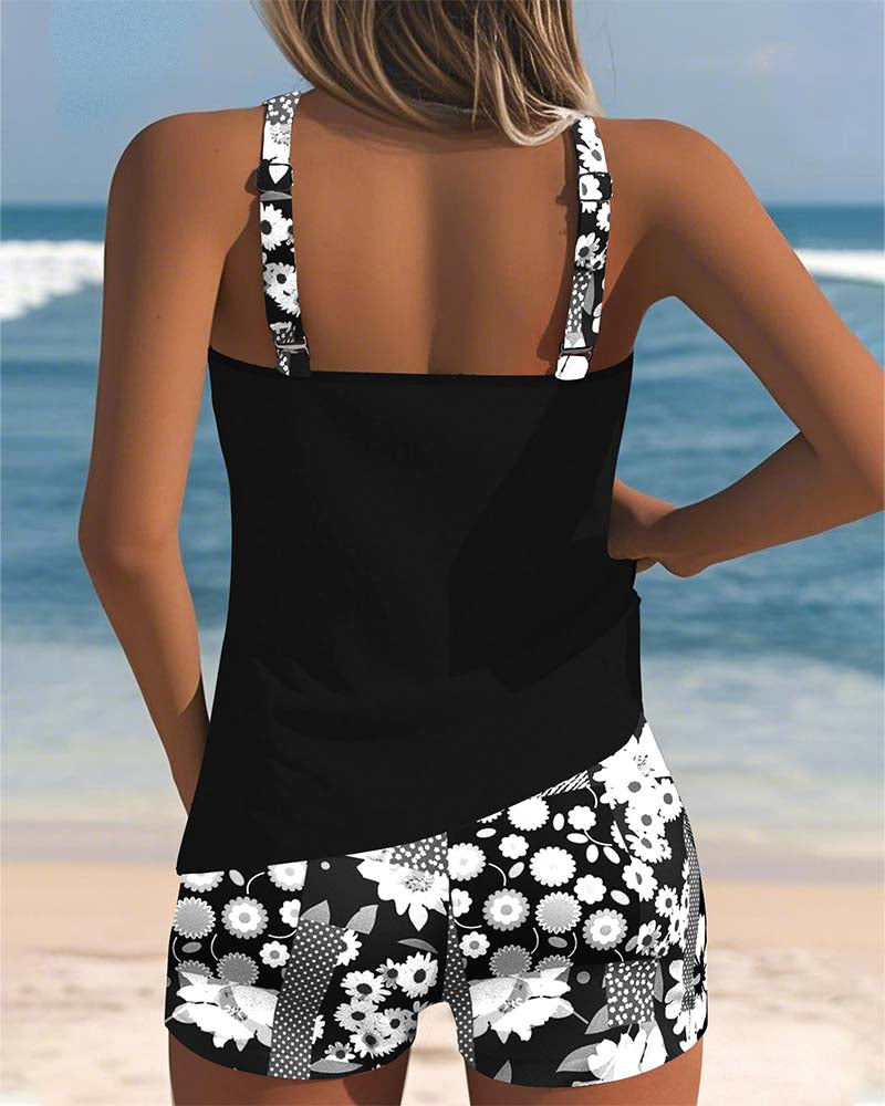 Sabrina | Traje de baño de dos piezas con ajuste cómodo y estilo floral playero
