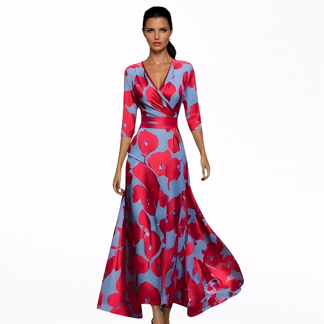 Emilia | Vestido Maxi Estampado Floral Elegante