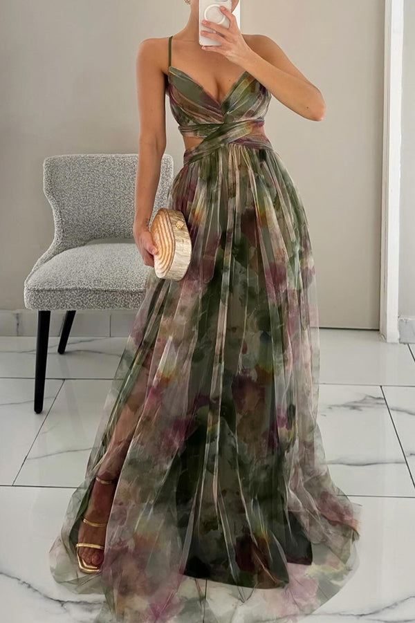 Giselle | Encantador vestido maxi con estampado floral