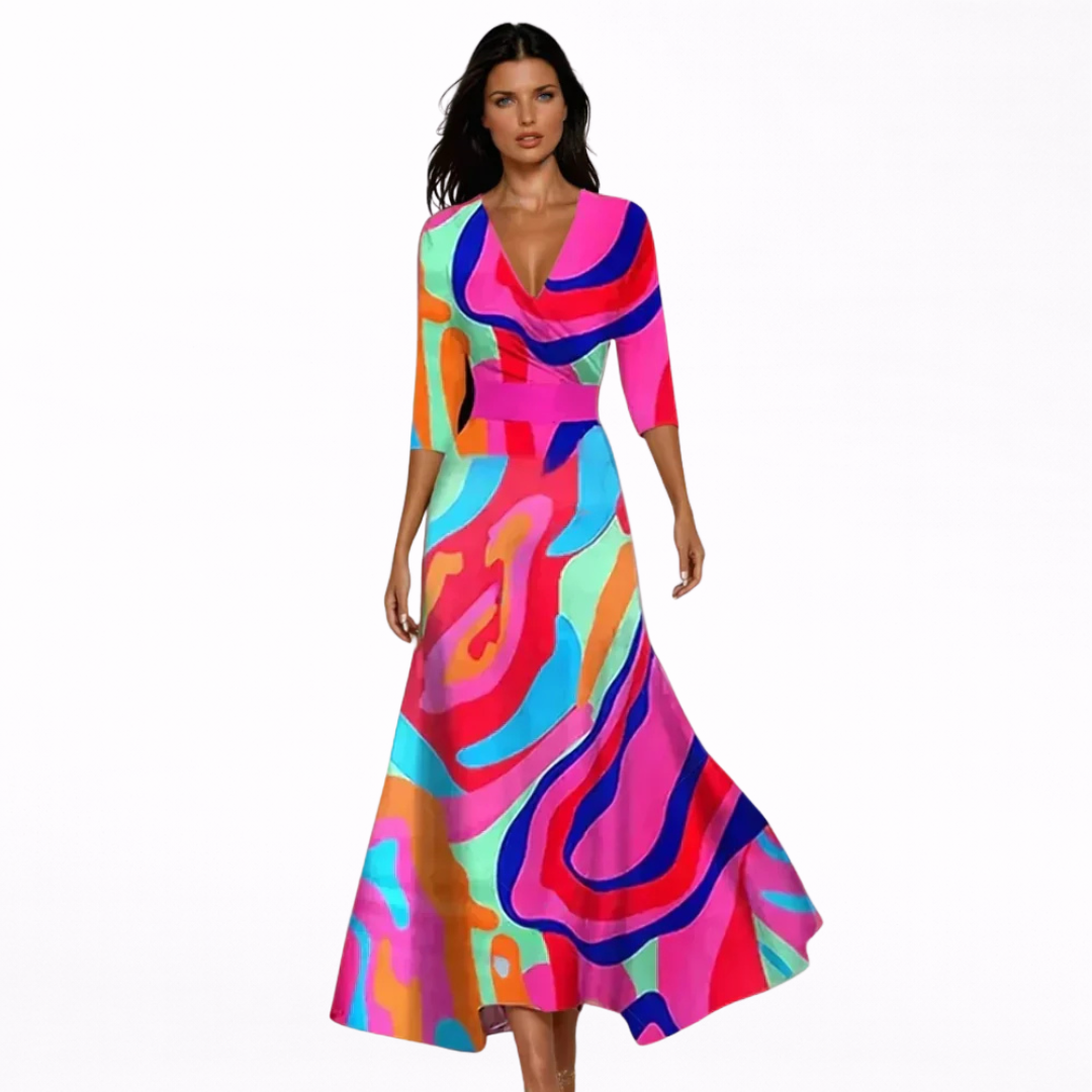 Emilia | Vestido maxi floral elegante