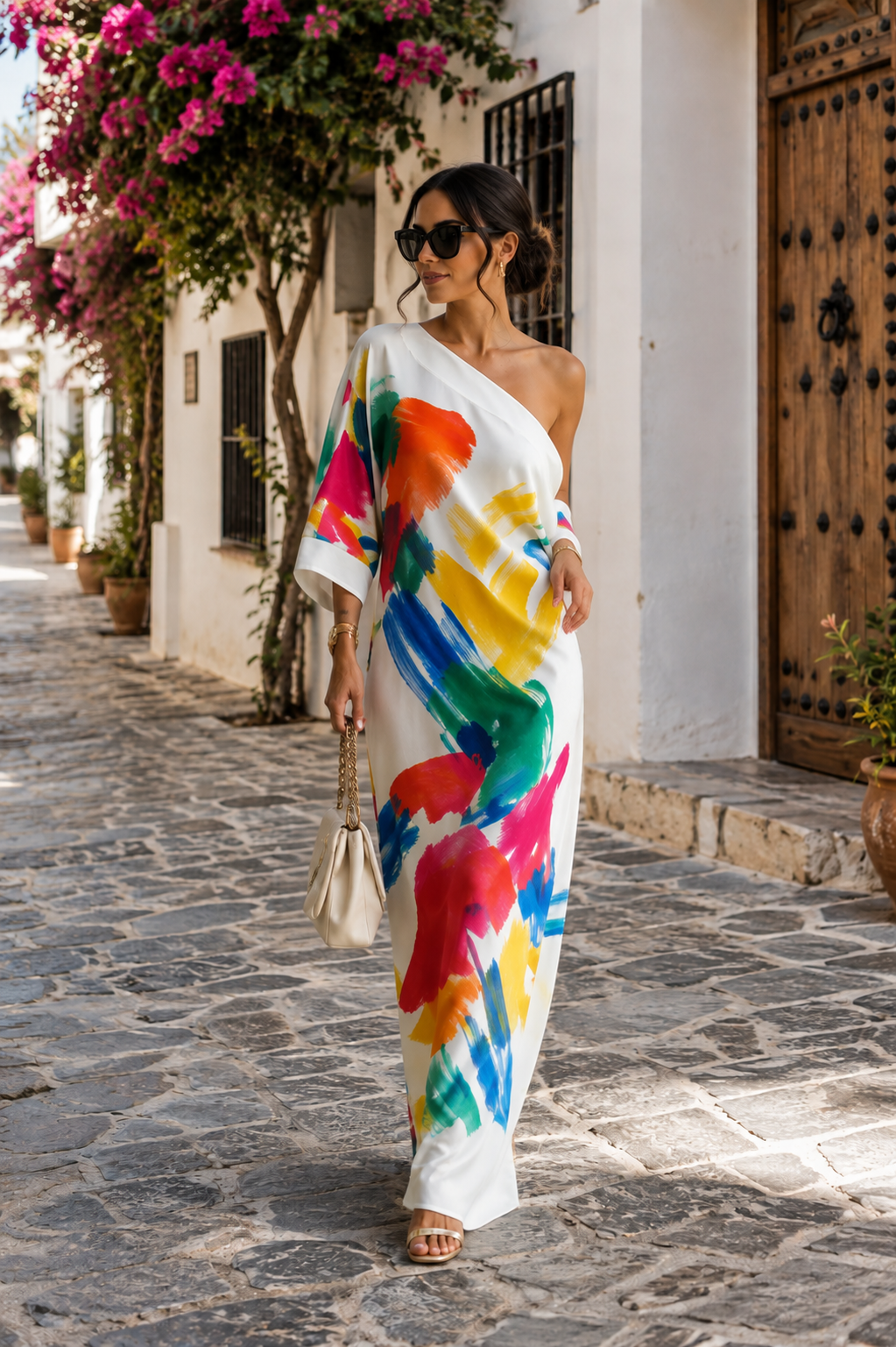 Vestido Cecilia - Estilo Mediterráneo con Estampado Artístico