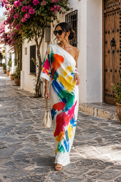 Vestido Cecilia - Estilo Mediterráneo con Estampado Artístico
