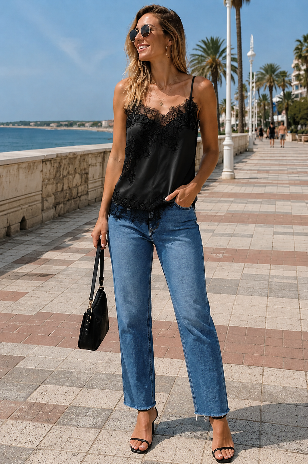 Top Alma - Elegancia Satinada con Encaje