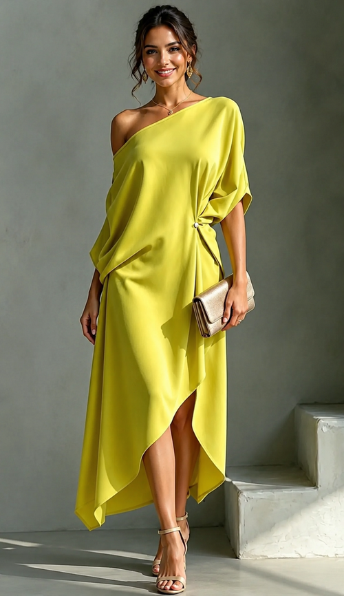 Vestido Elena - con Drapeado Lateral