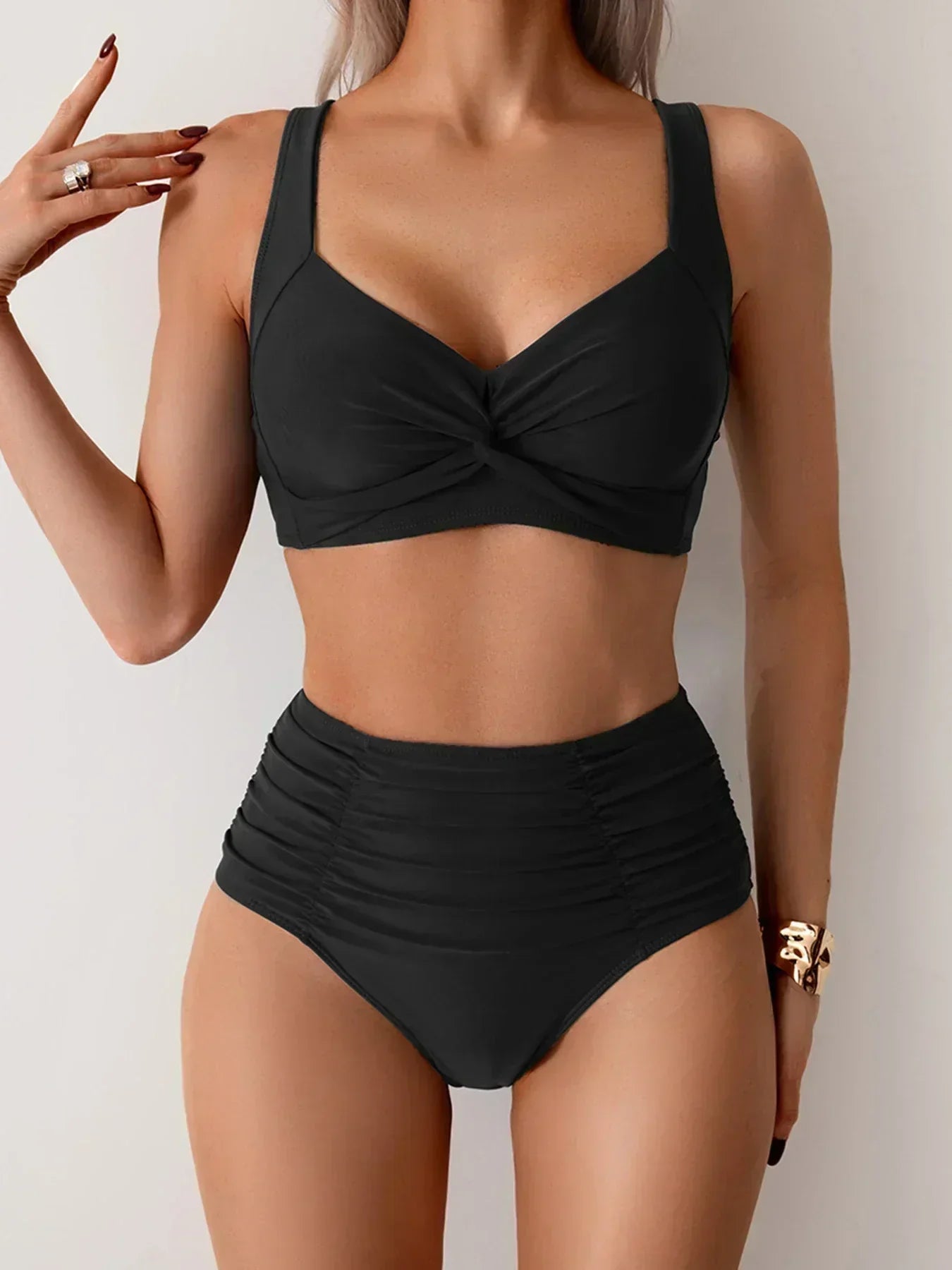 ABRIL™ | BIKINI BANDEAU CON TEJIDO FRUNCIDO