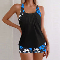 Negro con Flores Azules