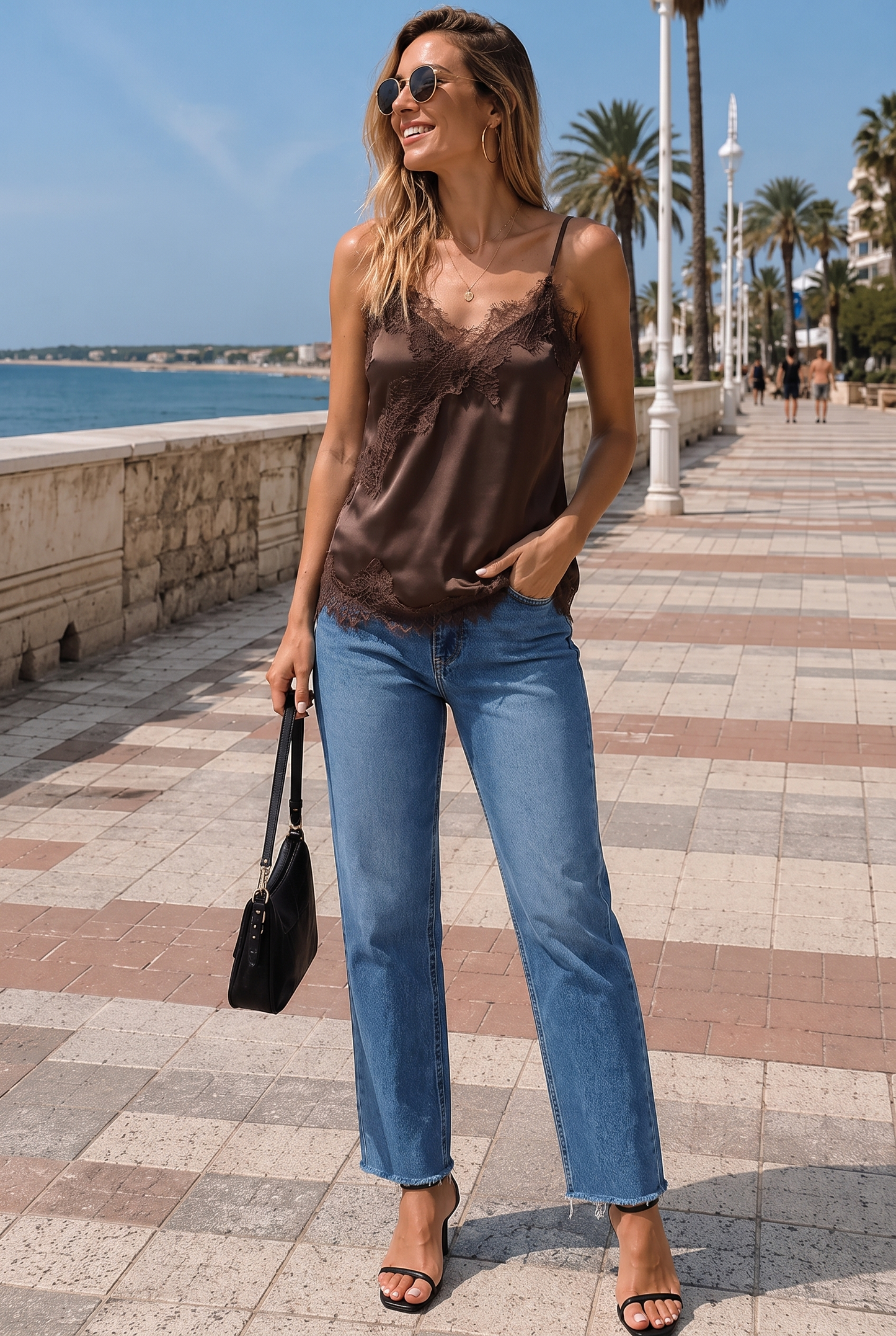 Top Alma - Elegancia Satinada con Encaje