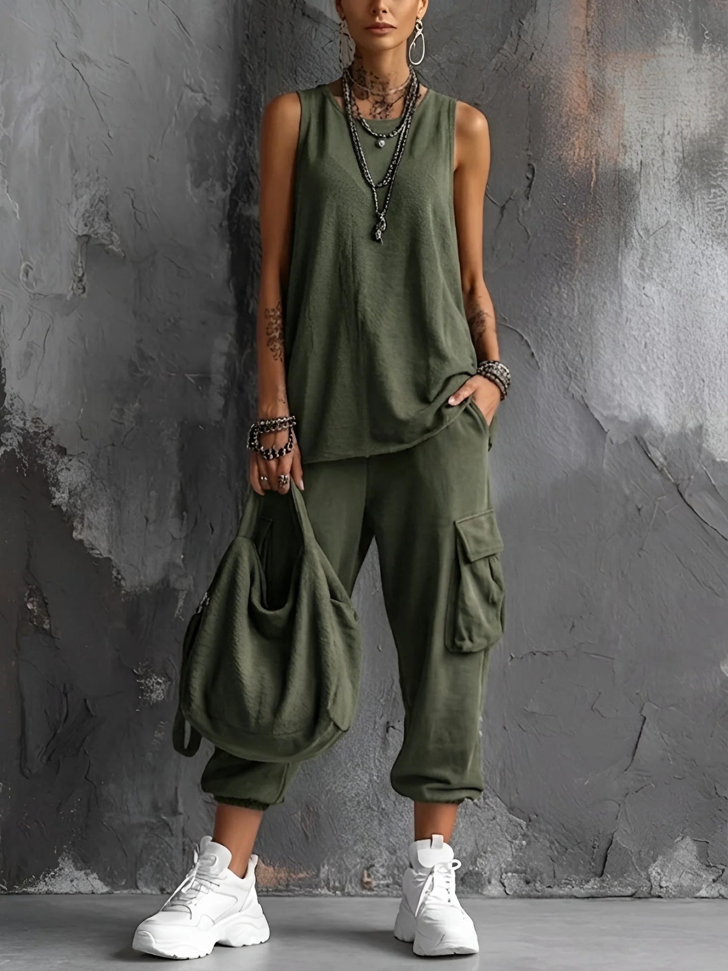 Conjunto Urbano Chic con pantalón cargo
